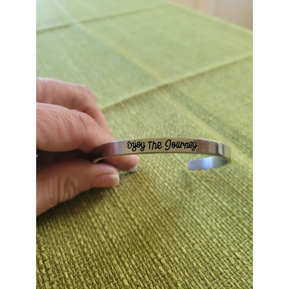 Enjoy The Journey Silver Cuff Bracelet